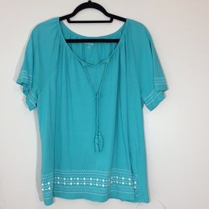 Blue and White Blouse Kim Rogers Size XL